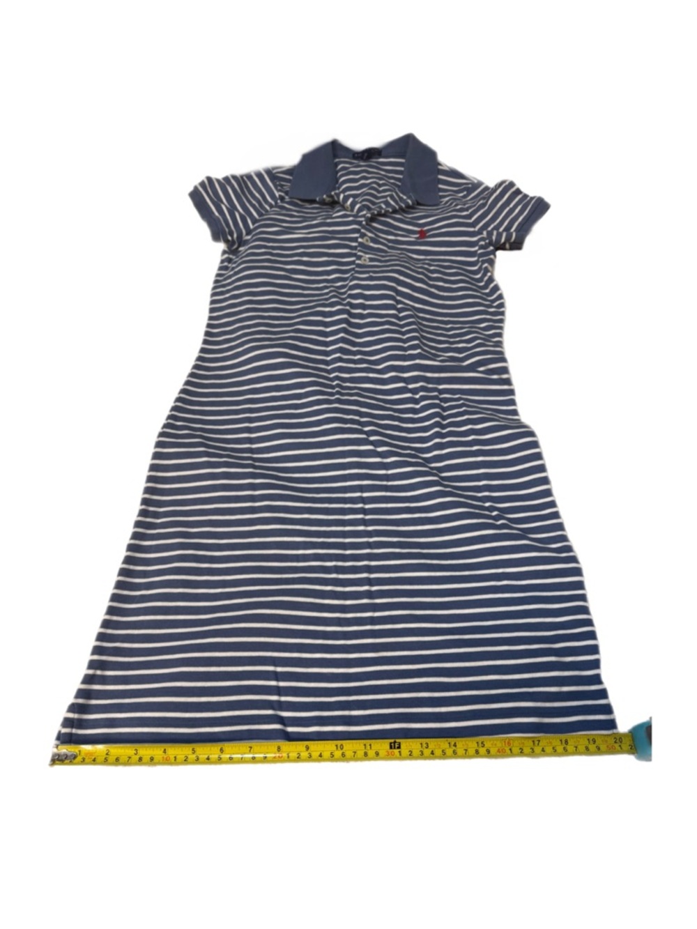 Ralph Lauren Striped Coastal Cotton Polo T-Shirt Dress with Red Logo Size Medium - Picture 11 of 11